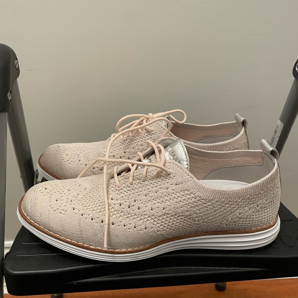 Cole Hana Blush/Silver Origianlgrand Stitch Oxford Shoes size 7B